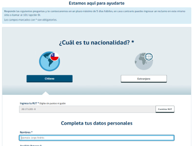 Formulario Nacionalidad